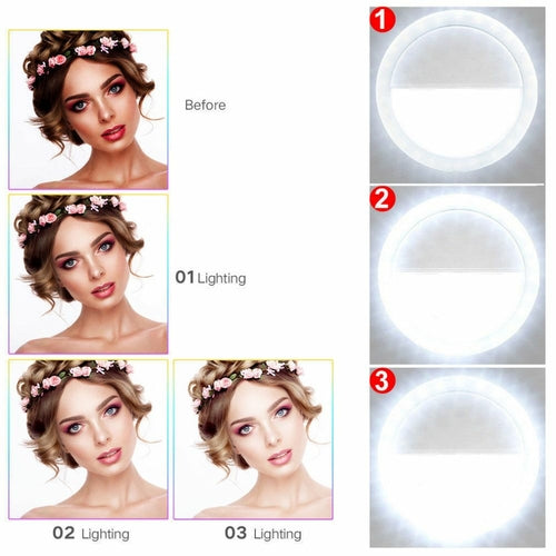 Portable Clip-On Selfie Ring Light - Rechargeable Phone Light For Gym and Content Creators