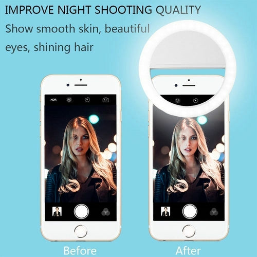 Portable Clip-On Selfie Ring Light - Rechargeable Phone Light For Gym and Content Creators