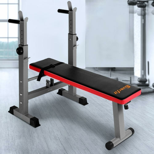 Everfit Adjustable Weight Bench with Squat Rack - 200kg Capacity | Home Gym Equipment