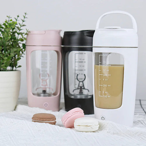 USB Rechargeable Electric Protein Shaker Bottle - Portable 1200mAh