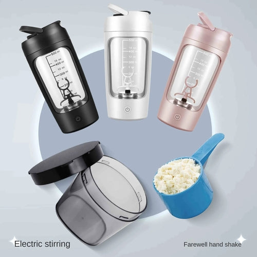 USB Rechargeable Electric Protein Shaker Bottle - Portable 1200mAh