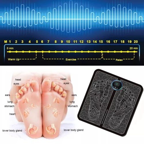 Electric EMS Foot Massager Pad - Muscle Stimulation for Foot & Leg Relief