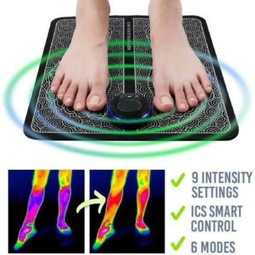 Electric EMS Foot Massager Pad - Muscle Stimulation for Foot & Leg Relief