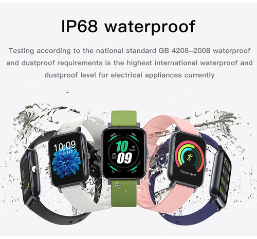 IP68 Waterproof Fitness Smart Watch - Heart Rate And Activity Tracker