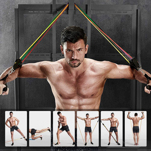 11-Piece Resistance Band Set - Full Body Workout Equipment