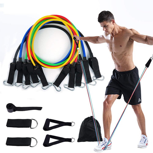11-Piece Resistance Band Set - Full Body Workout Equipment