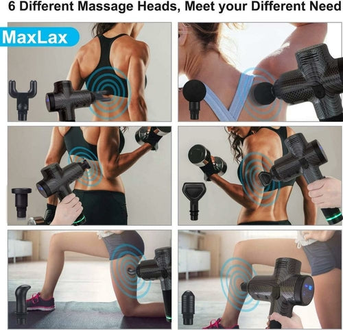 30 Speed Handheld Deep Tissue Massage Gun - 6 Heads