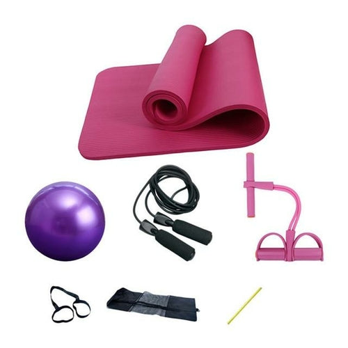 Deluxe 5 Piece Yoga & Fitness Kit - Mat, Ball & Bands