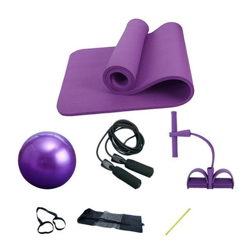 Deluxe 5 Piece Yoga & Fitness Kit - Mat, Ball & Bands