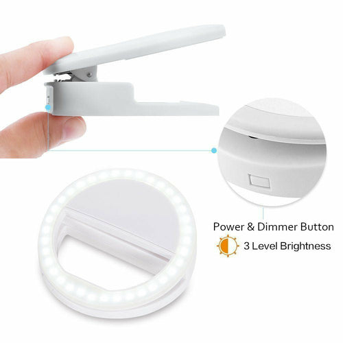 Portable Clip-On Selfie Ring Light - Rechargeable Phone Light For Gym and Content Creators