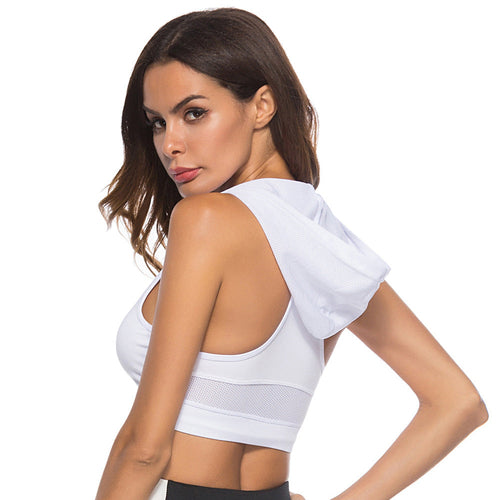 Women's Quick - Dry Sports Bra with Hood- Shockproof Support | Plus Size