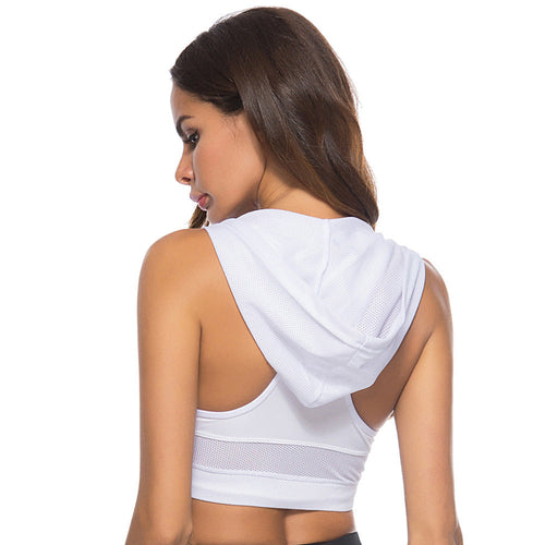 Women's Quick - Dry Sports Bra with Hood- Shockproof Support | Plus Size