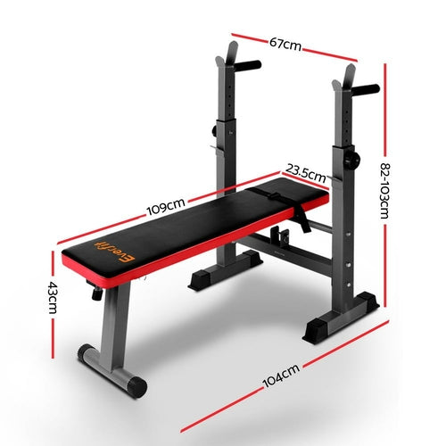 Everfit Adjustable Weight Bench with Squat Rack - 200kg Capacity | Home Gym Equipment
