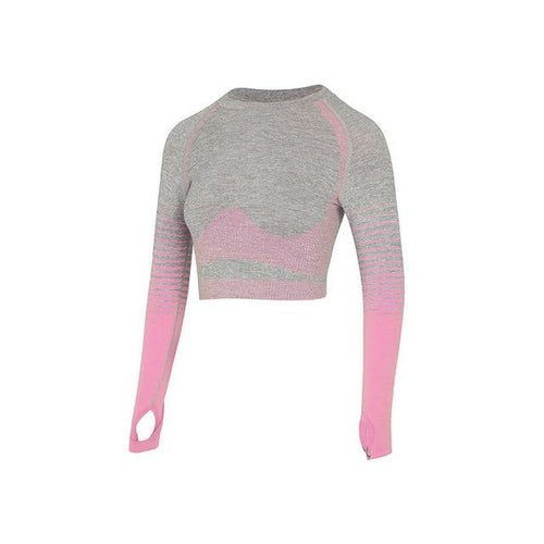 Women's Seamless 2-Piece Yoga Set - Long Sleeve Crop Top & Leggings