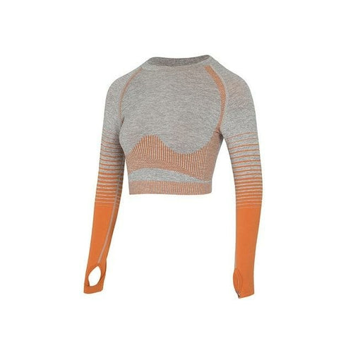 Women's Seamless 2-Piece Yoga Set - Long Sleeve Crop Top & Leggings