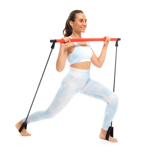 Fitness Bar with Resistance Bands - Portable Home Gym System