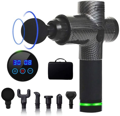 30 Speed Handheld Deep Tissue Massage Gun - 6 Heads