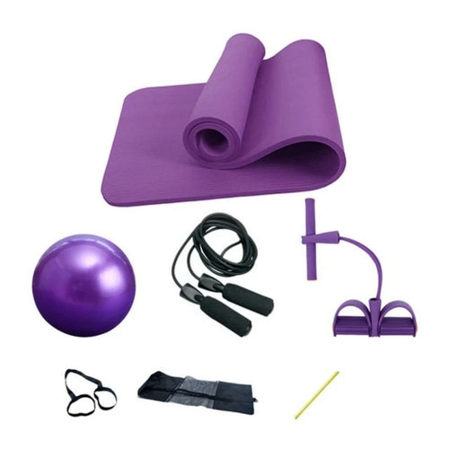 Deluxe 5 Piece Yoga & Fitness Kit - Mat, Ball & Bands